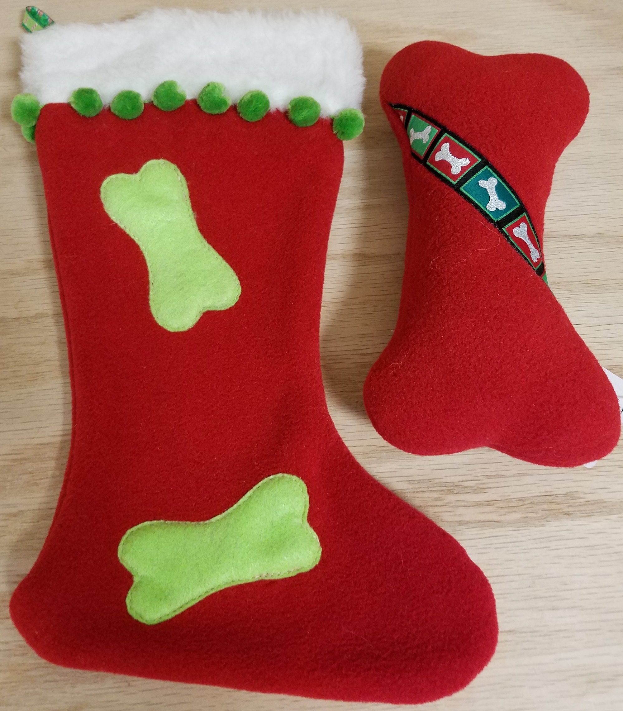 pre stuffed dog stocking